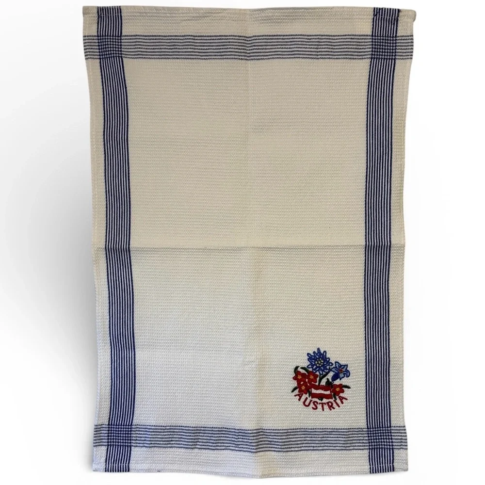 Williams & Sonoma Cotton Dish Towel & 1 from Austria Blue & White LG Like New